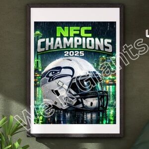 Seattle Seahawks NFC Champions 2025 Poster 16x20 Wall Art Seahawks Poster